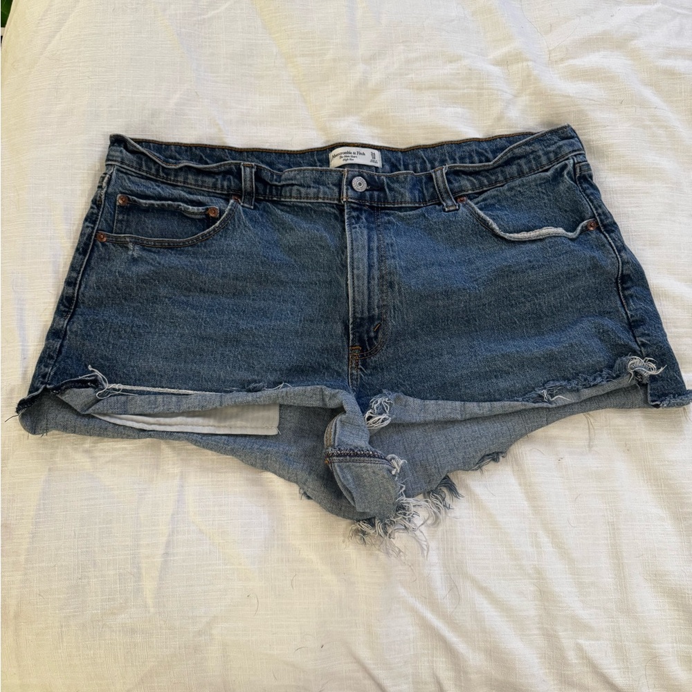 Abercrombie & Fitch Distressed Blue Jean Shorts